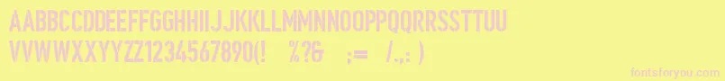 Ombudsmanstencil Font – Pink Fonts on Yellow Background