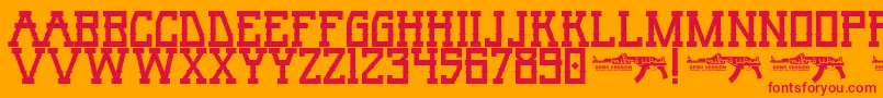 フォントUmarRage – オレンジの背景に赤い文字