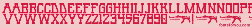 フォントUmarRage – ピンクの背景に赤い文字