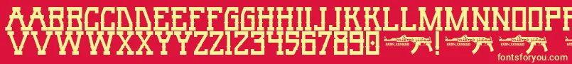 UmarRage Font – Yellow Fonts on Red Background