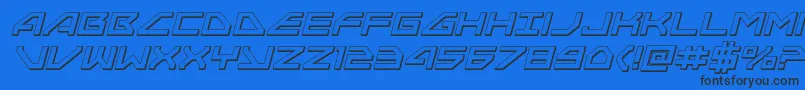 Neonavy3Dital Font – Black Fonts on Blue Background