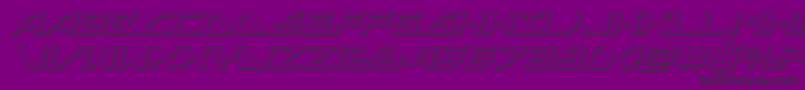 Fonte Neonavy3Dital – fontes pretas em um fundo violeta