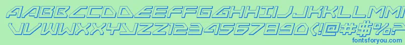 Neonavy3Dital Font – Blue Fonts on Green Background