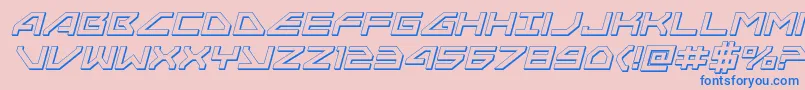 Neonavy3Dital Font – Blue Fonts on Pink Background
