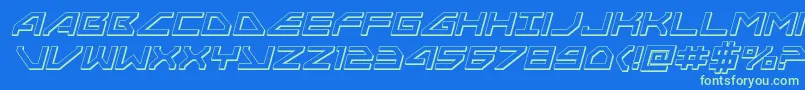 Neonavy3Dital Font – Green Fonts on Blue Background