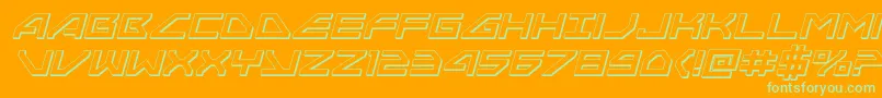Neonavy3Dital Font – Green Fonts on Orange Background