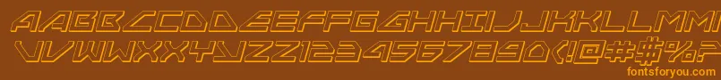 Neonavy3Dital Font – Orange Fonts on Brown Background