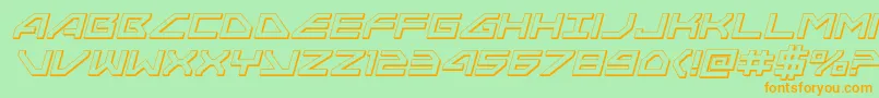 Neonavy3Dital Font – Orange Fonts on Green Background