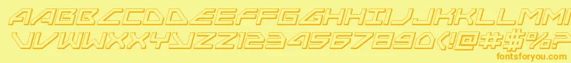 Neonavy3Dital Font – Orange Fonts on Yellow Background