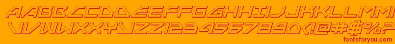 Neonavy3Dital Font – Red Fonts on Orange Background