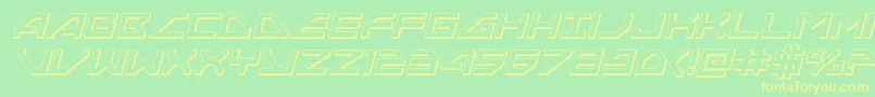 Neonavy3Dital Font – Yellow Fonts on Green Background