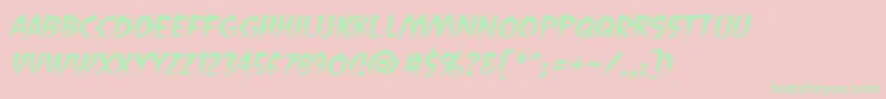 VaporizedBbItalic Font – Green Fonts on Pink Background