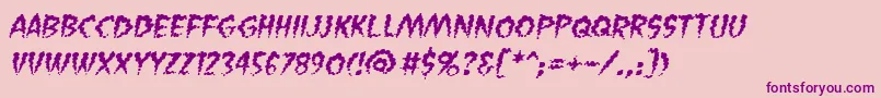 VaporizedBbItalic Font – Purple Fonts on Pink Background