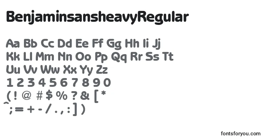 Czcionka BenjaminsansheavyRegular – alfabet, cyfry, specjalne znaki