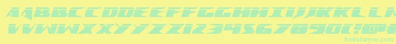 Fonte Crimesyndicatelaser – fontes verdes em um fundo amarelo