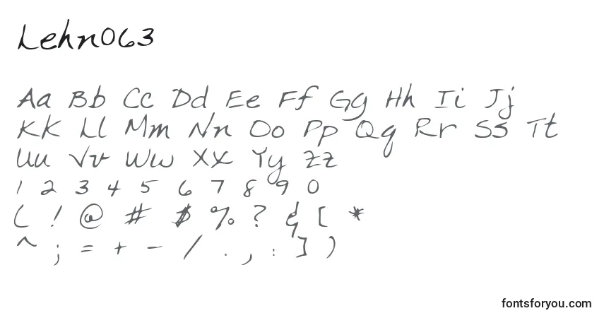 Czcionka Lehn063 – alfabet, cyfry, specjalne znaki