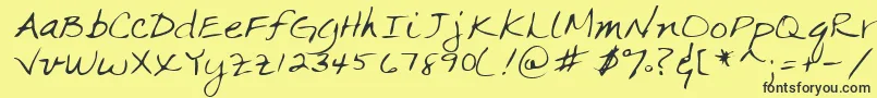 Lehn063 Font – Black Fonts on Yellow Background