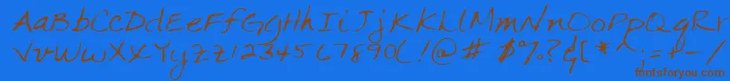 Lehn063 Font – Brown Fonts on Blue Background