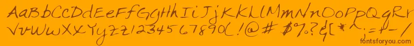 Lehn063 Font – Brown Fonts on Orange Background