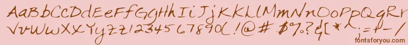 Lehn063 Font – Brown Fonts on Pink Background