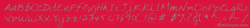 Lehn063 Font – Gray Fonts on Red Background