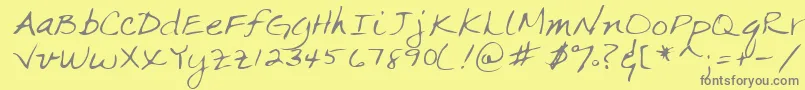 Lehn063 Font – Gray Fonts on Yellow Background
