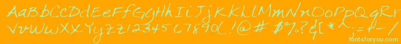 Lehn063 Font – Green Fonts on Orange Background