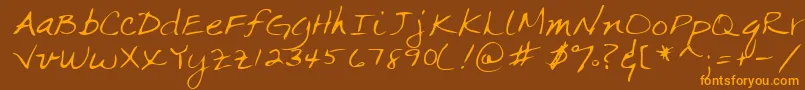 Lehn063 Font – Orange Fonts on Brown Background