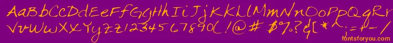 Lehn063 Font – Orange Fonts on Purple Background