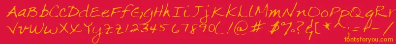 Lehn063 Font – Orange Fonts on Red Background