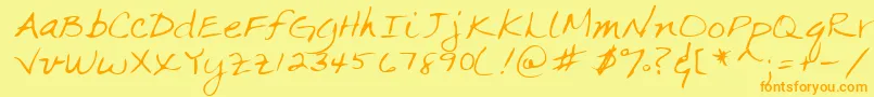 Lehn063 Font – Orange Fonts on Yellow Background