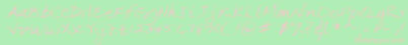 Lehn063 Font – Pink Fonts on Green Background