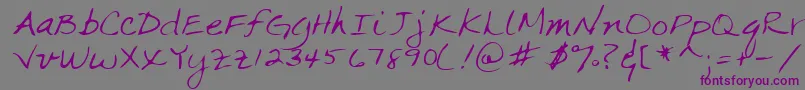 Lehn063 Font – Purple Fonts on Gray Background