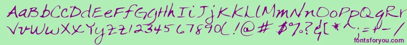 Lehn063 Font – Purple Fonts on Green Background