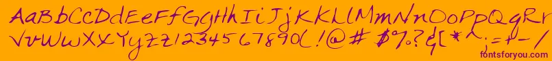Lehn063 Font – Purple Fonts on Orange Background
