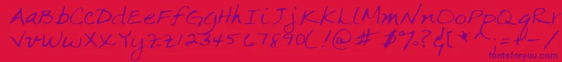 Lehn063 Font – Purple Fonts on Red Background
