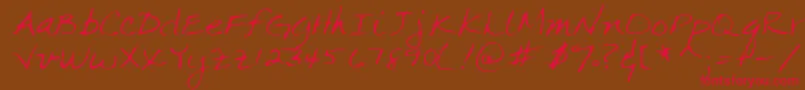 Lehn063 Font – Red Fonts on Brown Background
