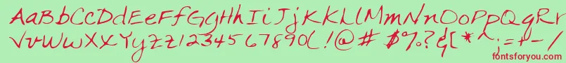 Lehn063 Font – Red Fonts on Green Background