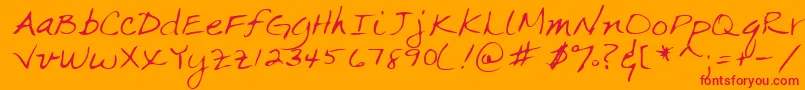 Lehn063 Font – Red Fonts on Orange Background