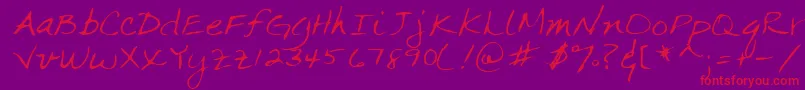 フォントLehn063 – 紫の背景に赤い文字
