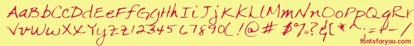 Lehn063 Font – Red Fonts on Yellow Background
