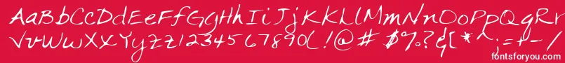 Lehn063-Schriftart – Weiße Schriften auf rotem Hintergrund