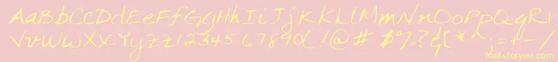 Lehn063 Font – Yellow Fonts on Pink Background