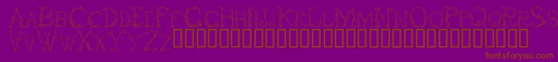 FleursDeLiane-Schriftart – Braune Schriften auf violettem Hintergrund