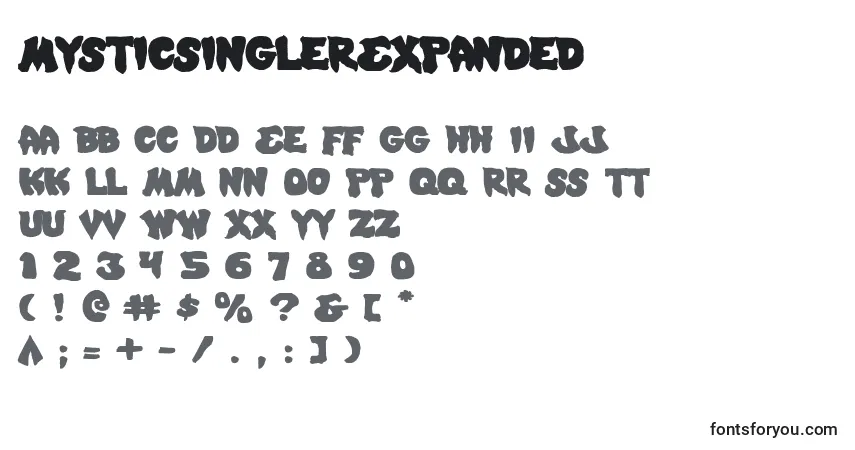 Czcionka MysticSinglerExpanded – alfabet, cyfry, specjalne znaki