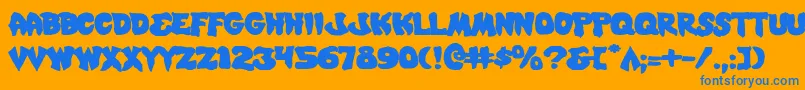 MysticSinglerExpanded Font – Blue Fonts on Orange Background