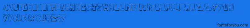 VandalOnTheFluid-Schriftart – Schwarze Schriften auf blauem Hintergrund