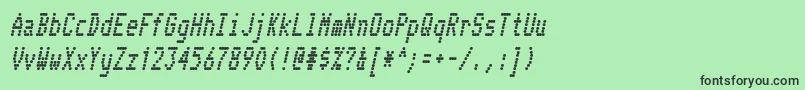 フォントTelidonCdBoldItalic – 緑の背景に黒い文字