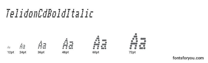 Размеры шрифта TelidonCdBoldItalic