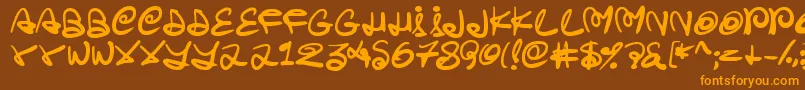 Swirlstory Font – Orange Fonts on Brown Background